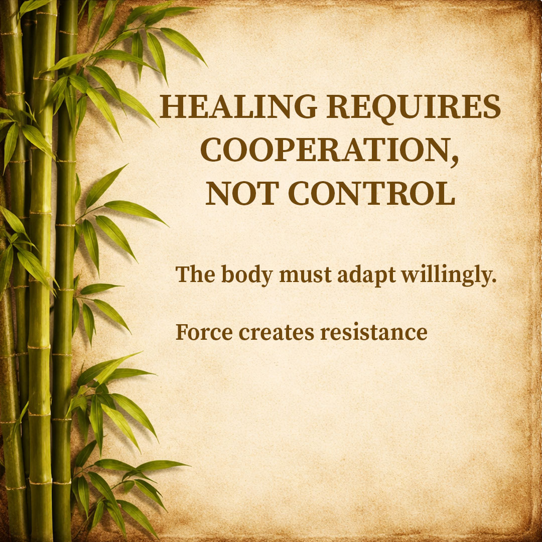 Healing requires cooperation not control
